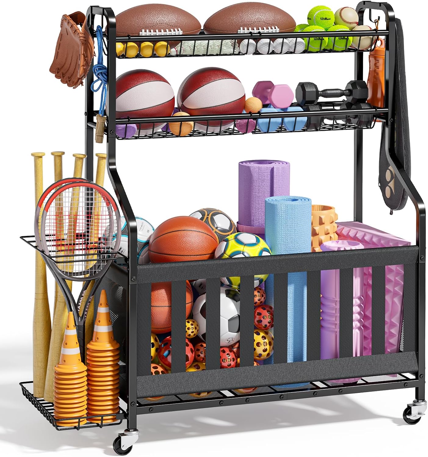 Sports Equipment Garage Storage - Spor Malzemeleri Depolama Düzenleyicisi, Basketbol Topları