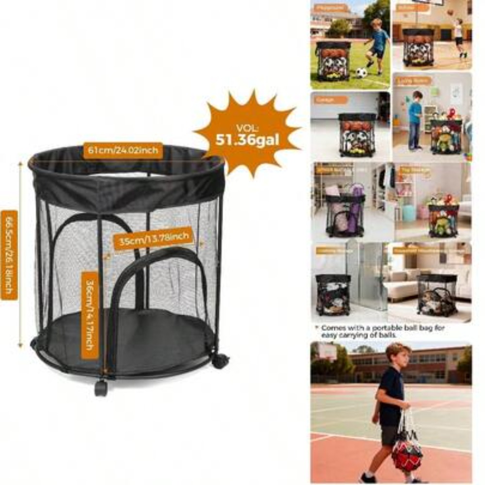 51.36 Galonluk Tekerlekli Top  - Sports Equipment Garage Storage incelemesi ve fiyatı