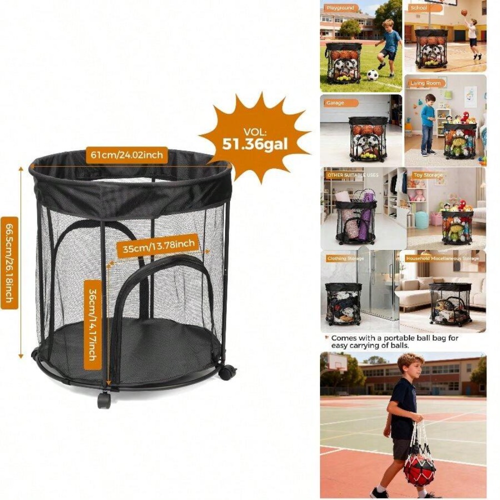 51.36 Galonluk Tekerlekli Top  - Sports Equipment Garage Storage incelemesi ve fiyatı